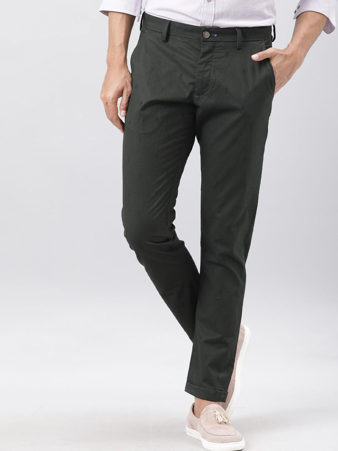 RARE RABBIT Men Mazzio Mid Rise Slim Fit Trouser