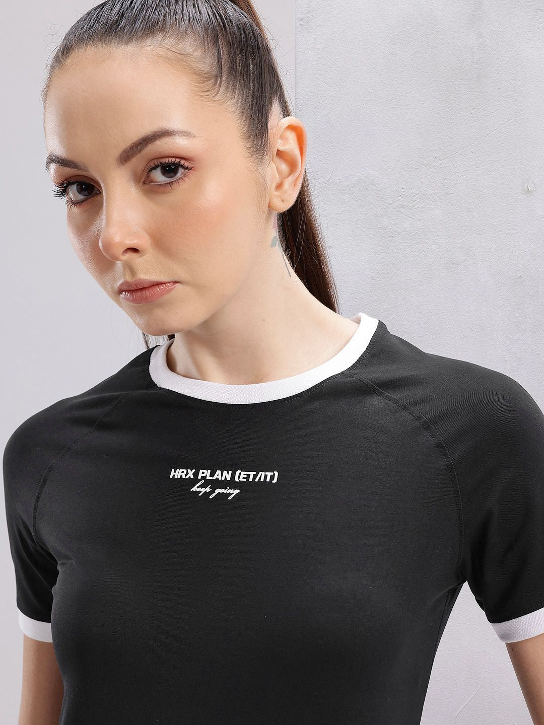 HRX by Hrithik Roshan Printed Monochrome T-shirt Dress