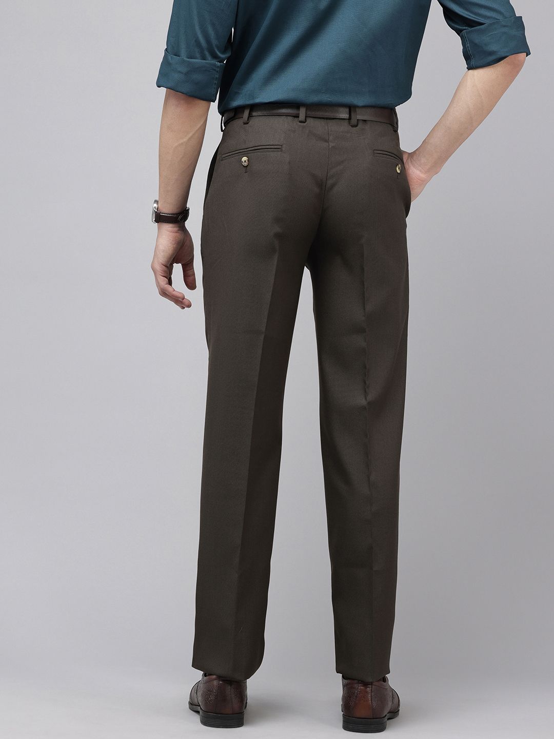 Park Avenue Men Textured Formal Trousers