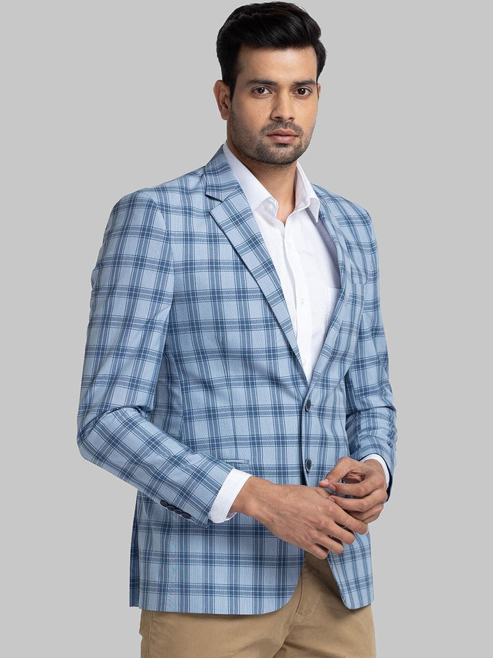 Raymond Checked Contemporary Fit Single-Breasted Blazer