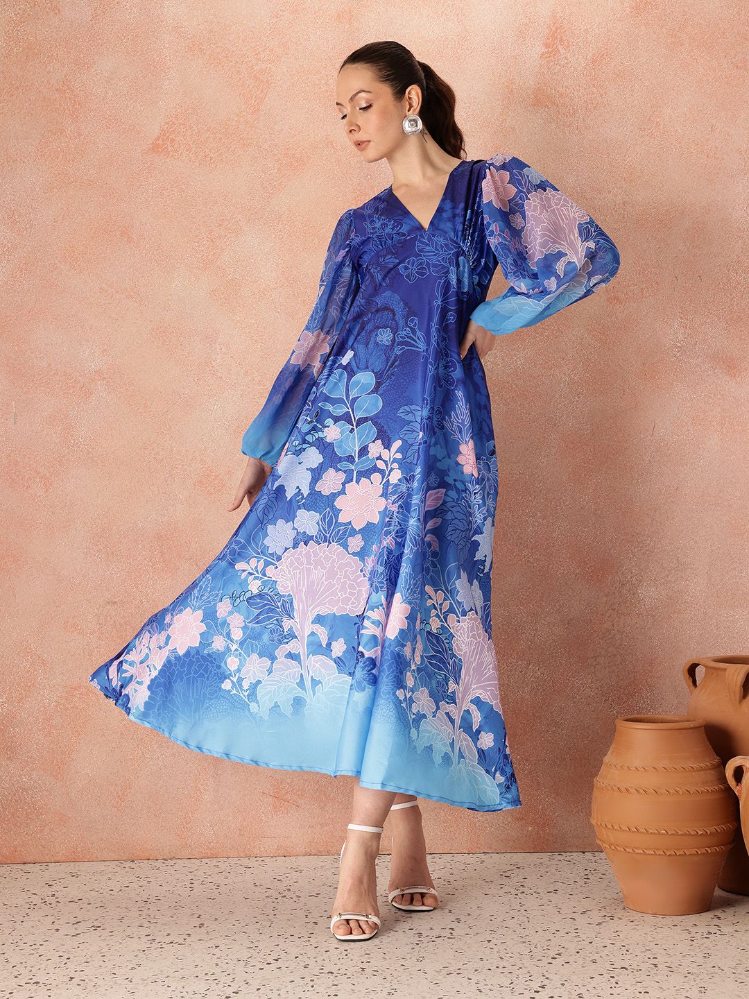 all about you Floral Printed Empire Dress