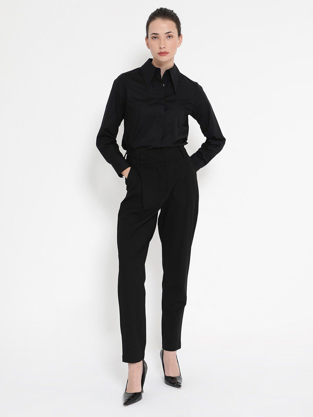 RAREISM Comfort Concealed Button Placket Cotton Formal Shirt