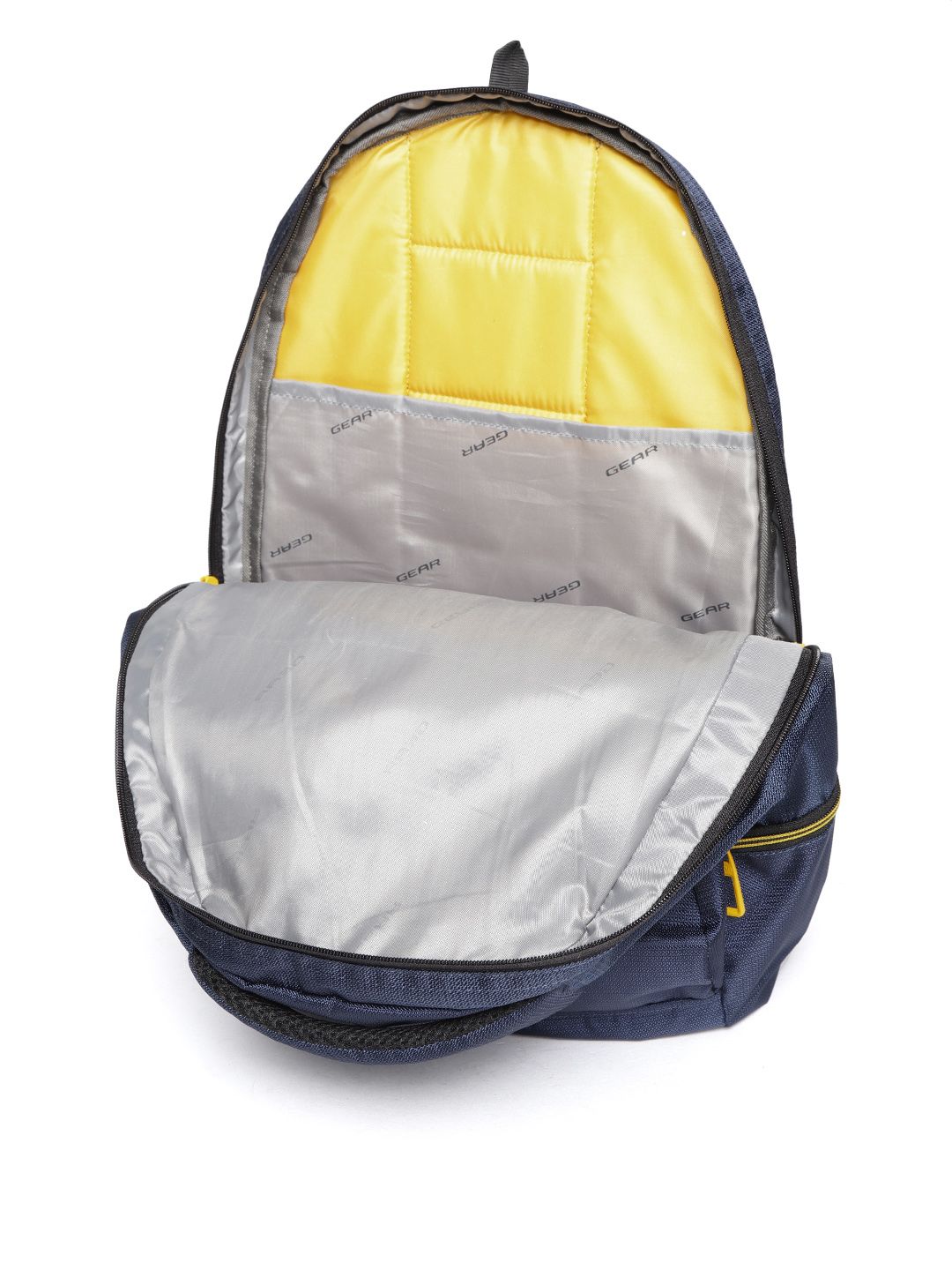 Gear Unisex Navy Blue Solid Laptop Backpack