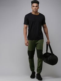 SPYKAR Men Colourblocked Slim Fit Mid-Rise Regular Joggers
