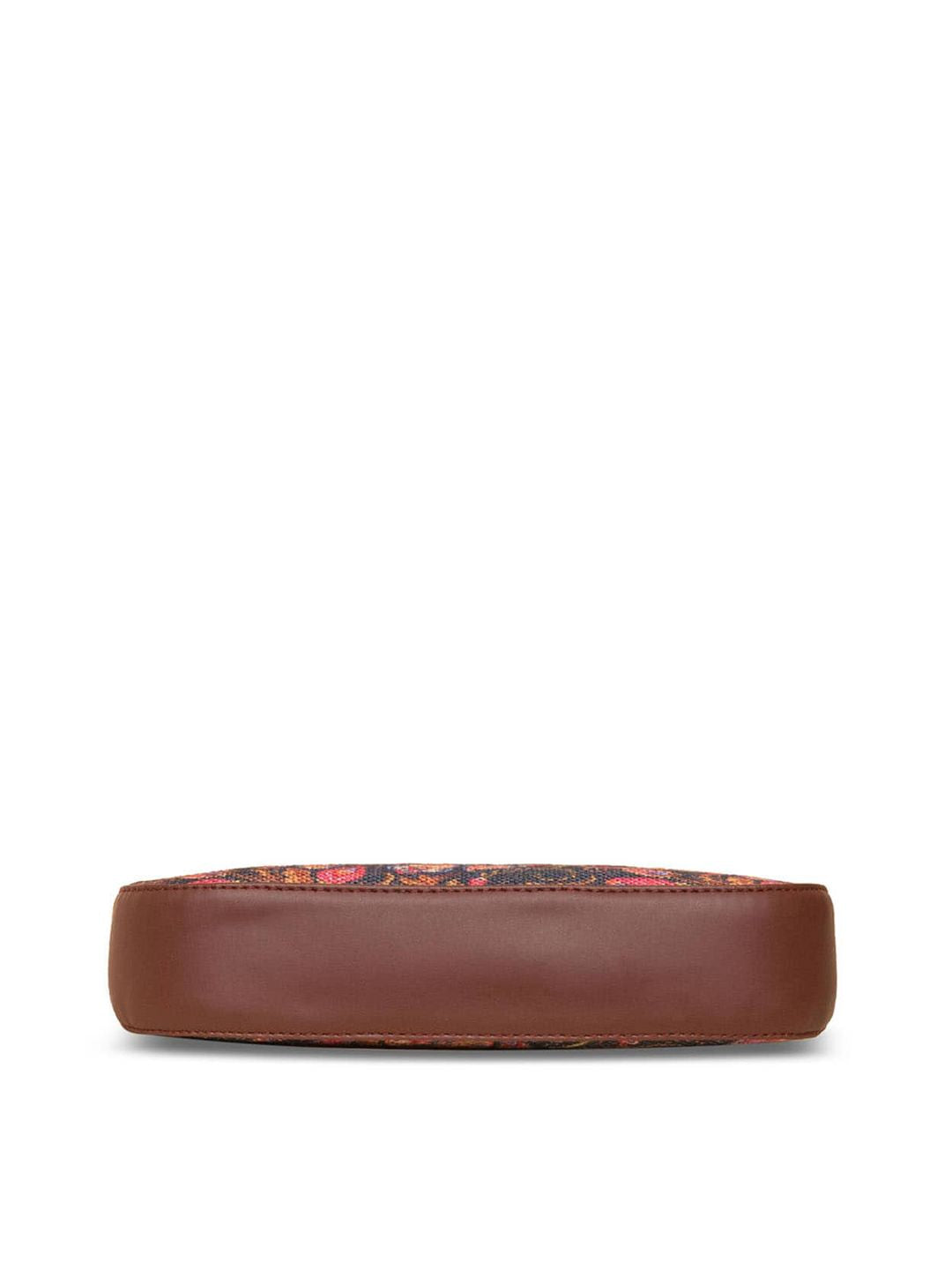 ZOUK Ethnic Motifs Printed Structured Baguette Bag Handbags