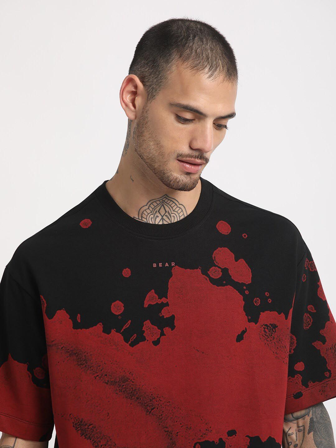 THE BEAR HOUSE Abstract Printed Regular Fit Cotton T-shirt