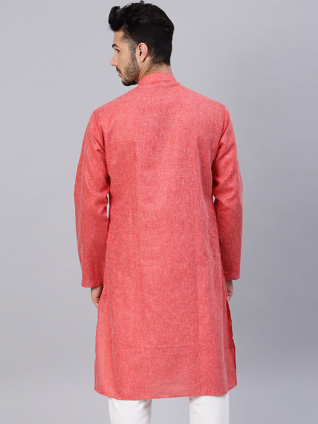 SOJANYA Lelaki Merah Solid Kurta Lurus