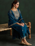 Indo Era Women Ethnic Motifs Embroidered Regular Kurta with Trousers & With Dupatta
