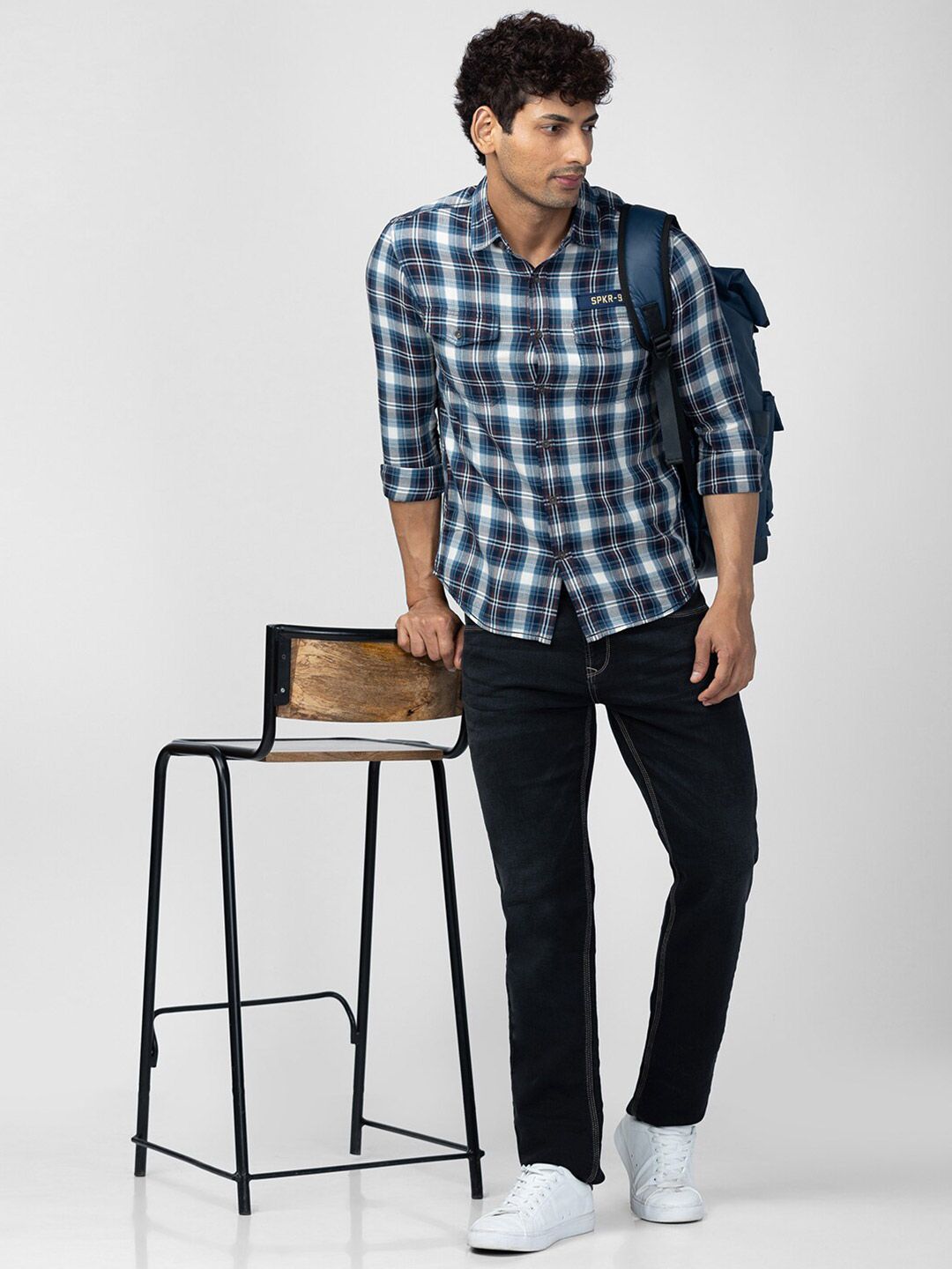 SPYKAR Men Slim Fit Tartan Checks Checked Cotton Casual Shirt