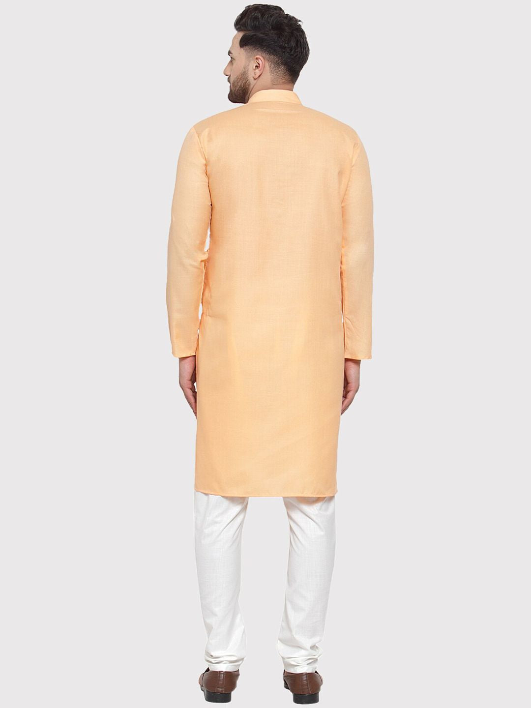 Jompers Men Orange Kurta with Churidar