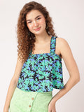 DressBerry Boho Blast Strappy Floral Crop Top