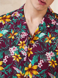 DENNISON Floral Printed Oversized Casual Shirt