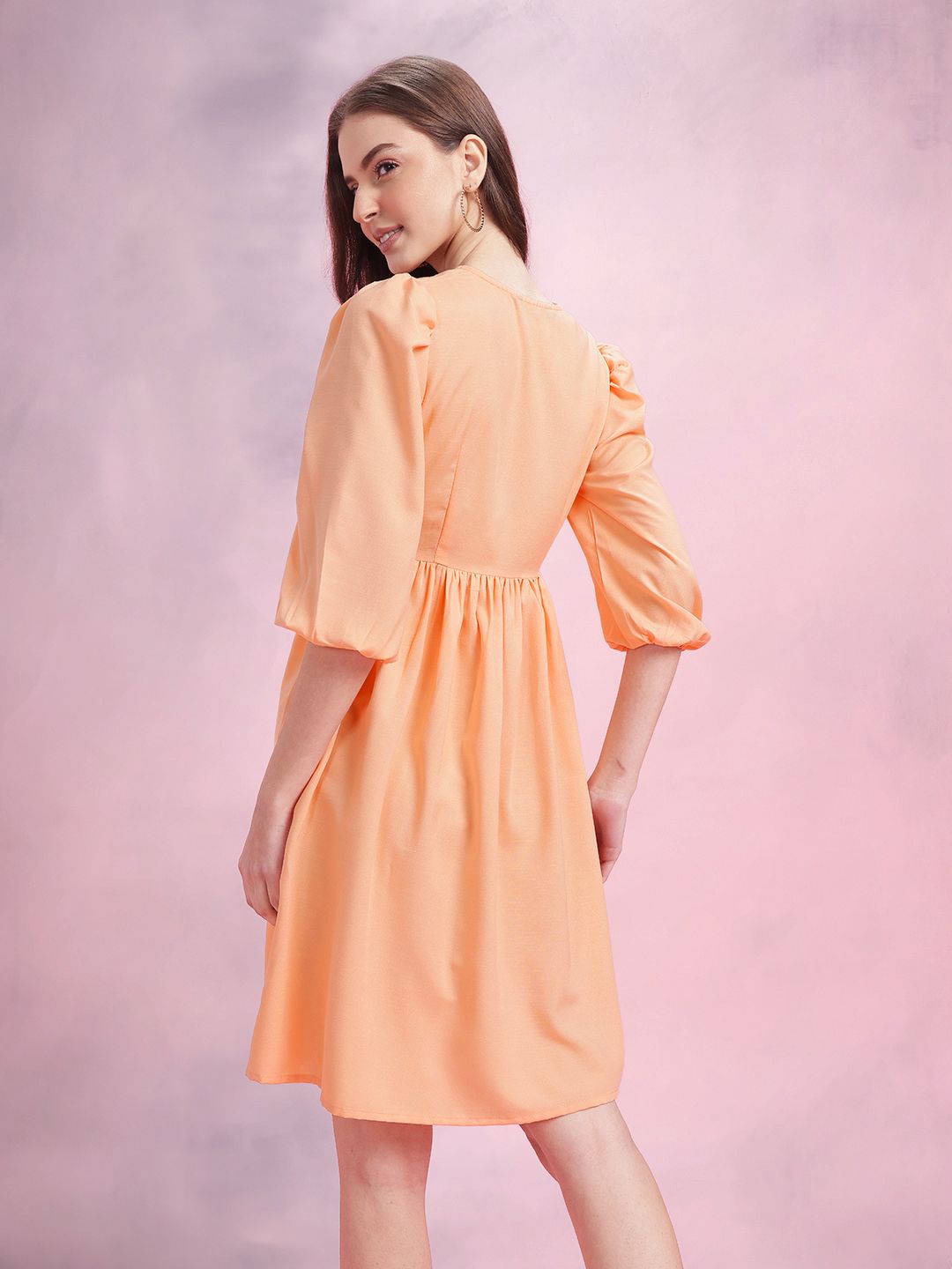 DressBerry Puff Sleeve A-Line Dress