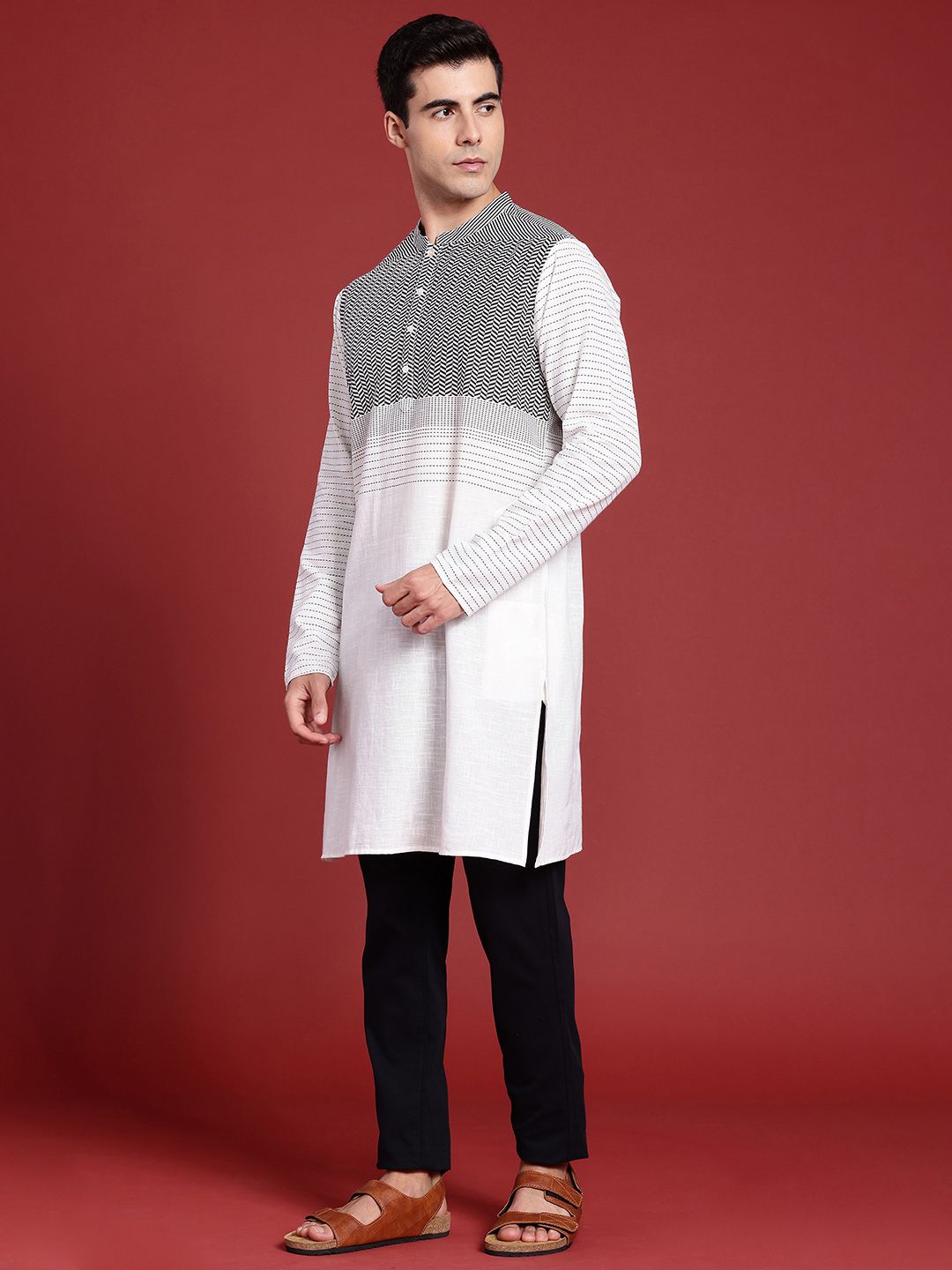 Anouk Pure Cotton Geometric Printed Straight Kurta