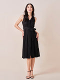 AND Solid Belted Shirt Dress