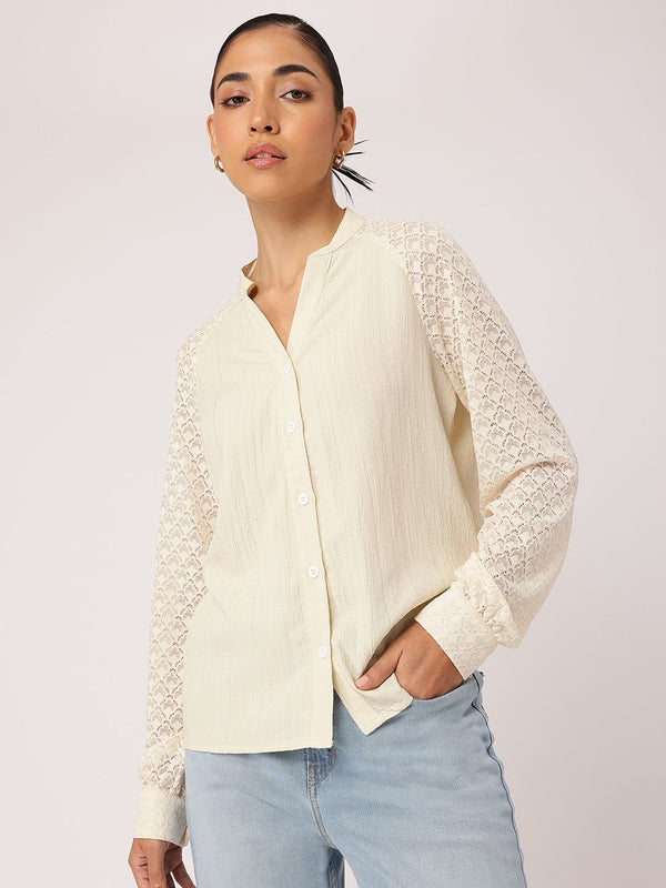DressBerry Lace-y Lady Glamourous Textured Shirt