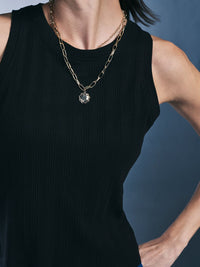AND Women Solid Round Neck Cotton Top