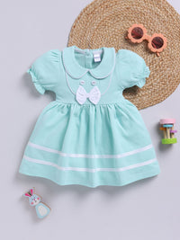 Moms Love Infant Girls Peter Pan Collar Puff Sleeve Fit & Flare Dress