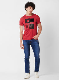 SPYKAR Graphic Printed Cotton Slim Fit T-shirt