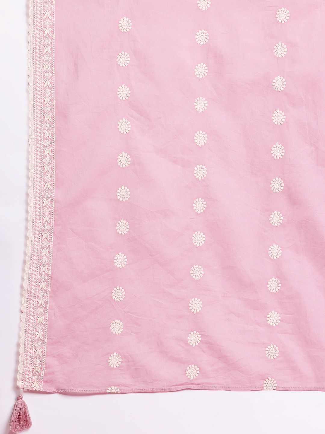 Indo Era Ethnic Motifs Embroidered Pleated Thread Work Pure Cotton Kurta Set