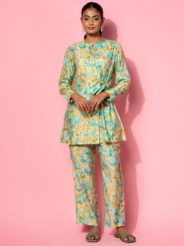Libas Floral Printed Tunic With Trouser Co-Ords