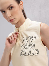 HRX by Hrithik Roshan Typography Print High Neck Crop Running T-shirt