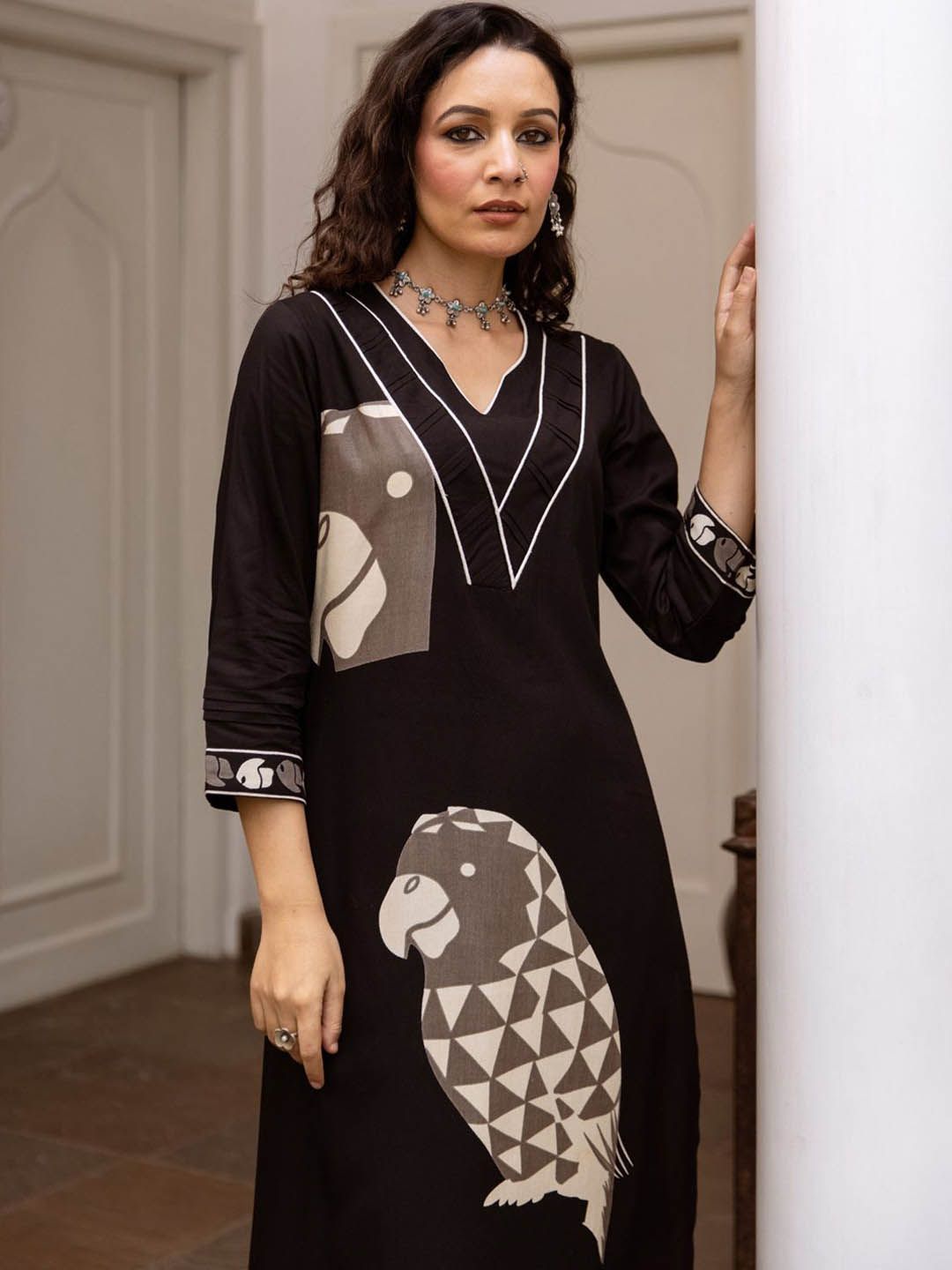 Indo Era Quirky Printed Straight Kurta With Trousers