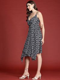 all about you Floral Print Asymmetric Wrap Dress