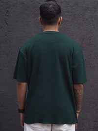 Powerlook Blue Cotton Round Neck Oversized T-shirt