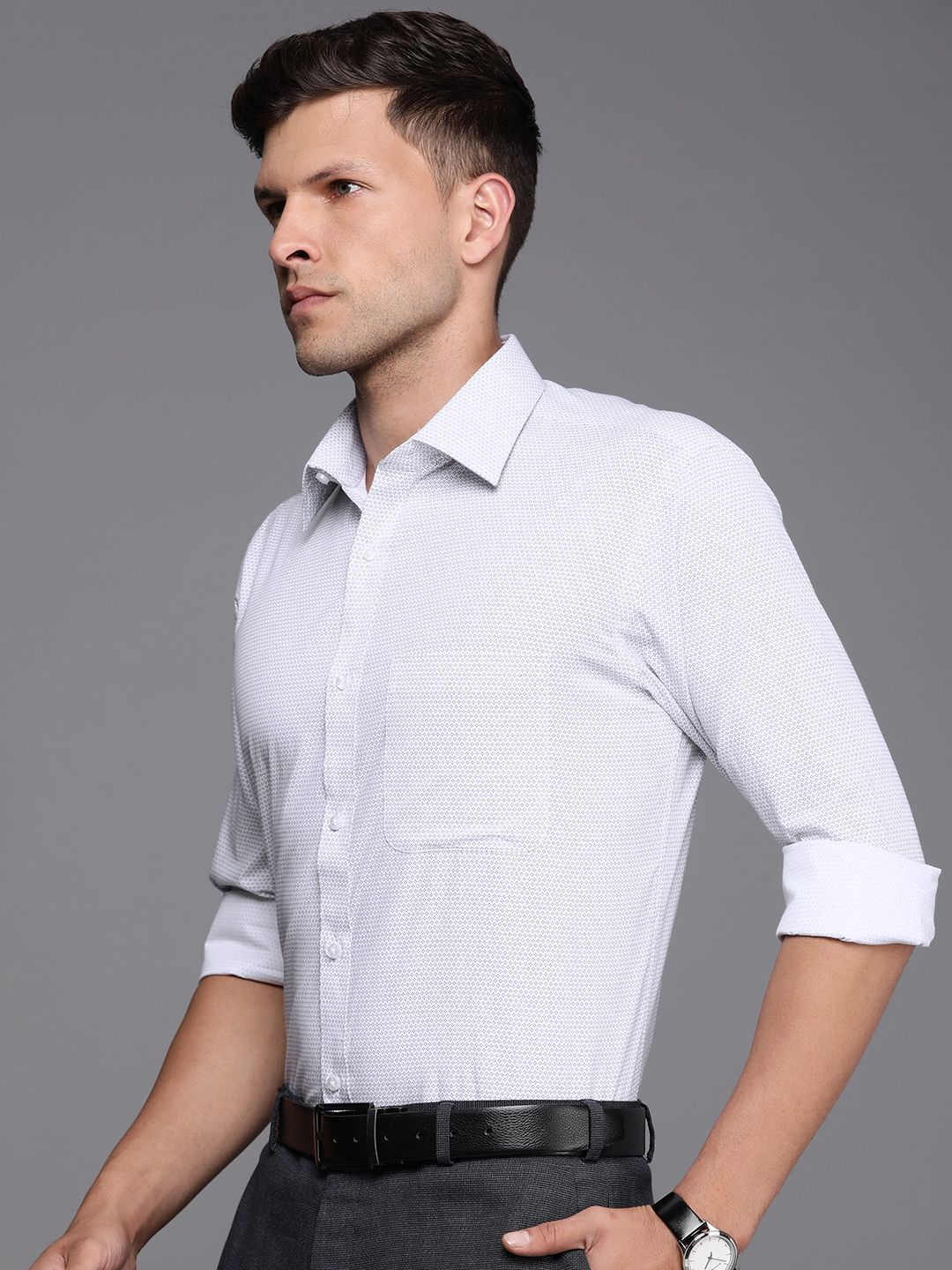 Raymond Slim Fit Printed Pure Cotton Formal Shirt