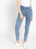 DressBerry Women Blue Super Skinny Fit Washed Jeggings