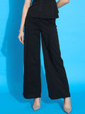 SASSAFRAS worklyf Women Straight Fit High-Rise Trousers