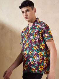 DENNISON Floral Printed Oversized Casual Shirt