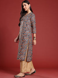 Anouk Floral Print Straight Kurta