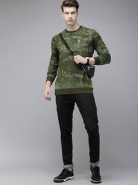 SPYKAR Round Neck Abstract Printed Pullover Sweatshirt