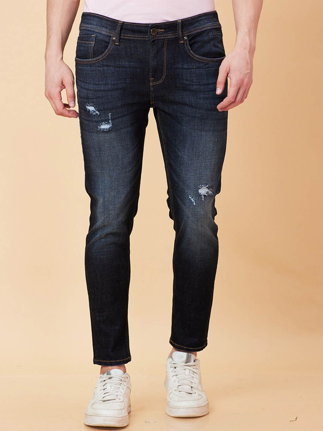 Being Human Men Low Distress Light Fade Jeans