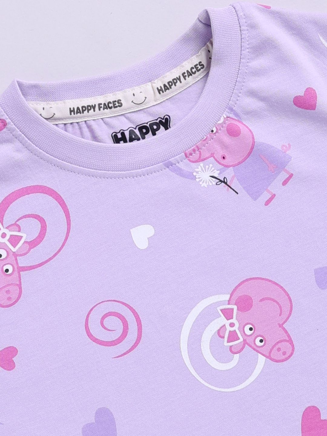 Happy Faces Kids Girls Peppa Pig Printed Pure Cotton T-Shirt