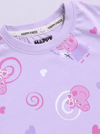 Happy Faces Kids Girls Peppa Pig Printed Pure Cotton T-Shirt
