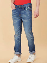 Being Human Men Straight Fit Mid Rise Clean Look Heavy Fade Jeans