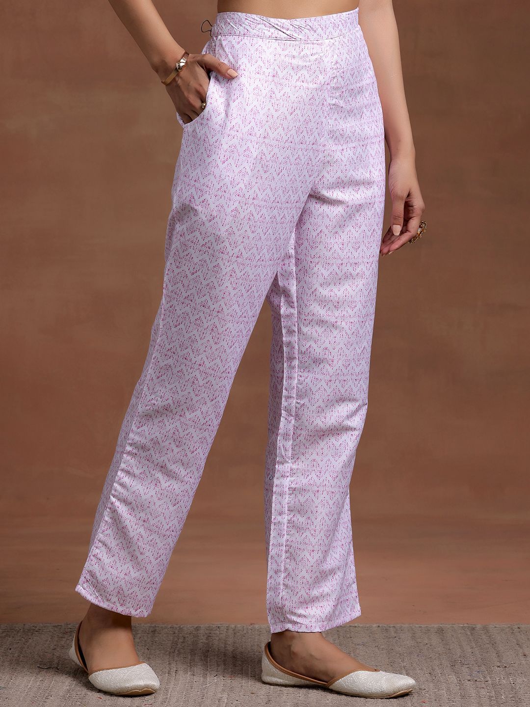 Libas Notched Neck Flared Sleeves Floral Embroidered Straight Kurta with Palazzo & Dupatta