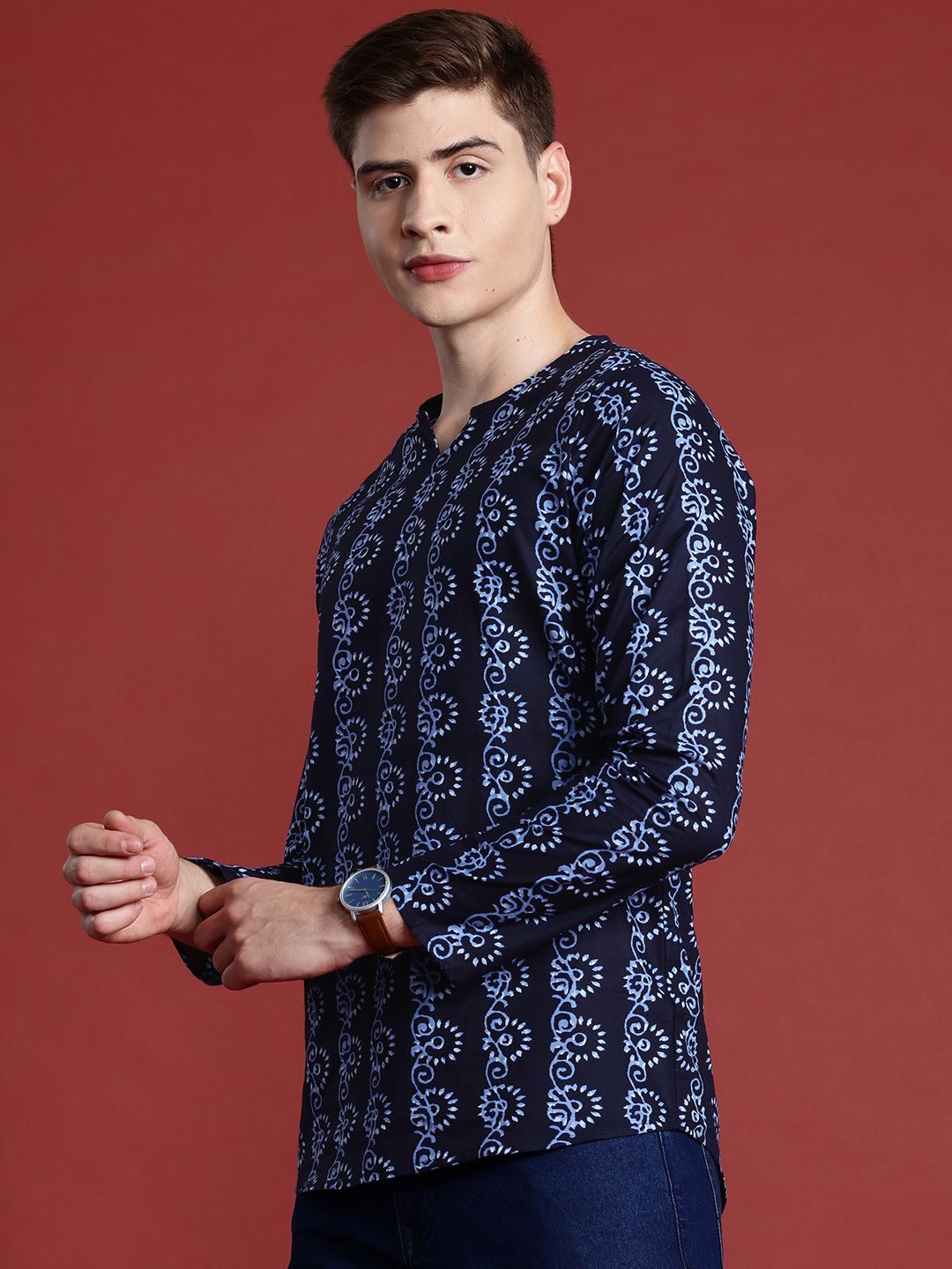 Anouk Pure Cotton Ethnic Motifs Printed A-line Kurta