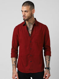 VASTRADO Men Solid Cotton Shirt
