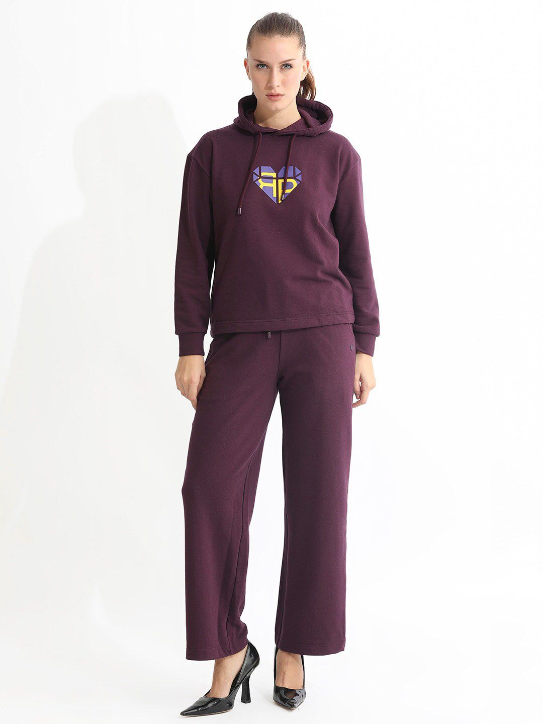 RAREISM Graphic Printed Hooded Cotton Sweatshirt