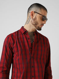 VASTRADO Men Checked Pure Cotton Shirt