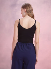 DressBerry Button Detail Ribbed Top