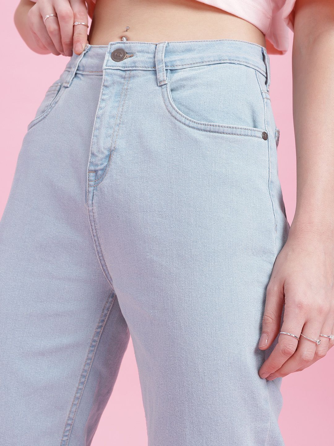 DressBerry Women Straight Fit High-Rise Stretchable Jeans