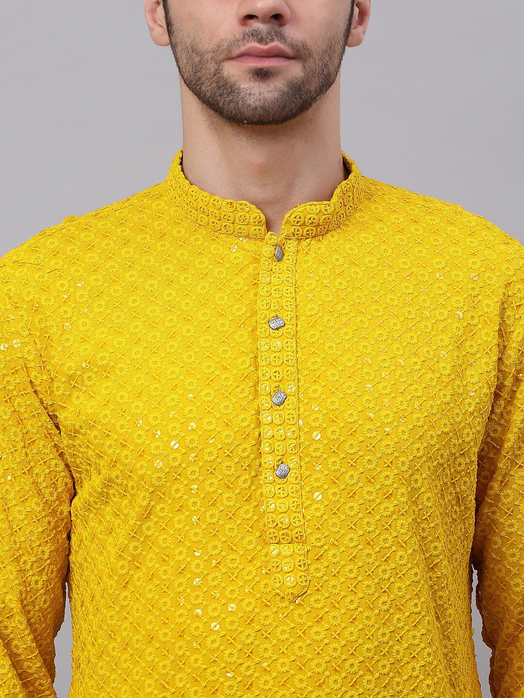 Jompers Men Embroidered Cotton Kurta