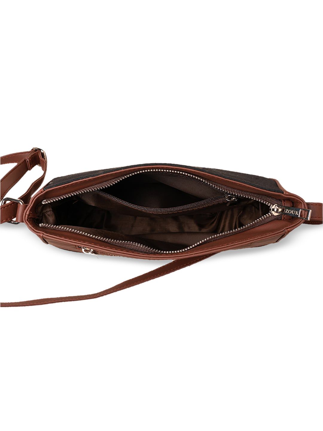 ZOUK Geometric Printed Structured Sling Bag