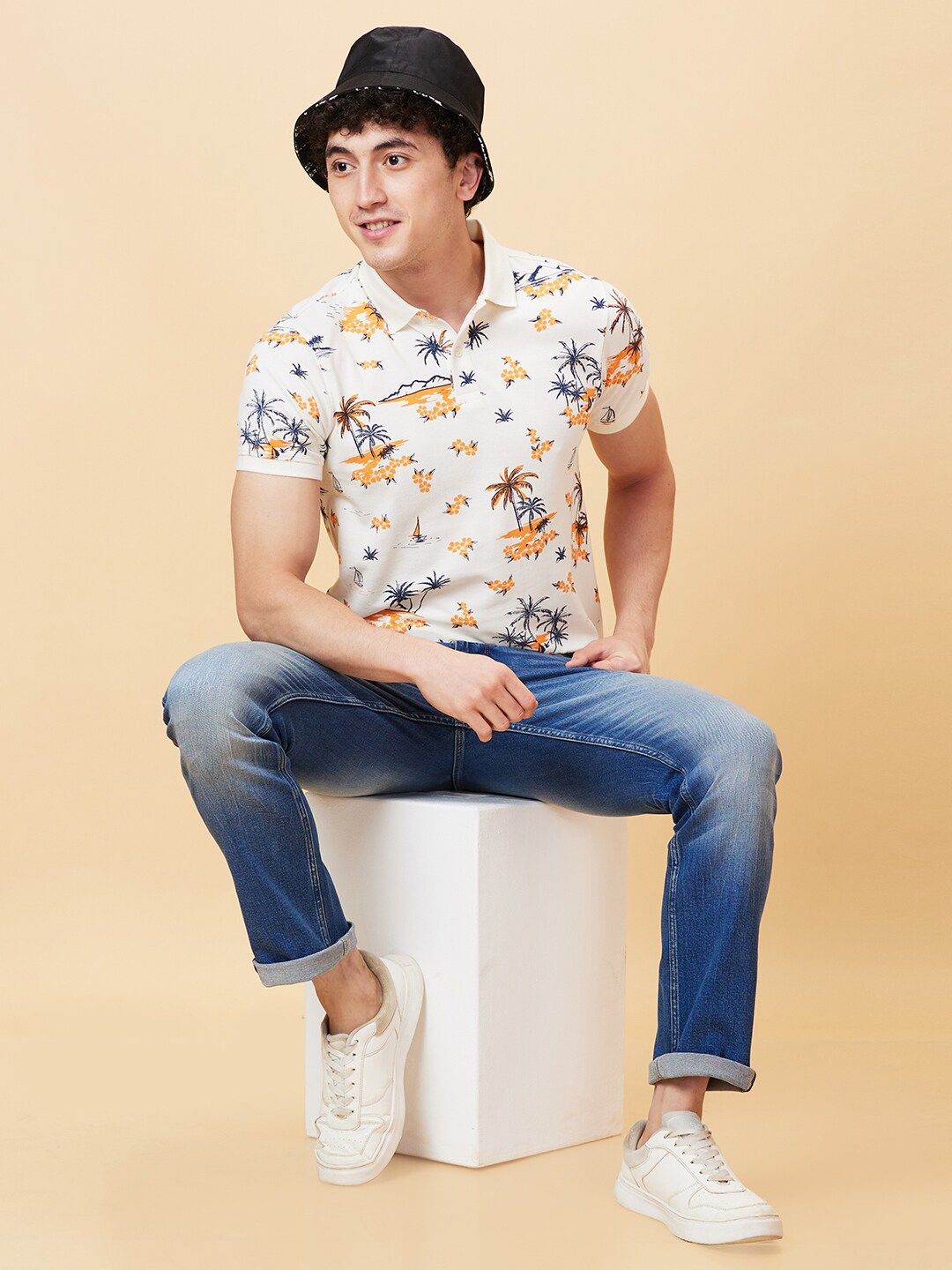 Being Human Tropical Printed Polo Collar Polo Collar T-shirt