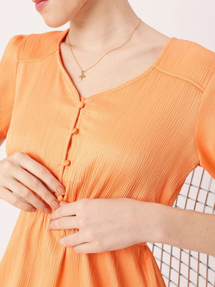 DressBerry Citrus Dream Minimalist Muse Tiered Dress